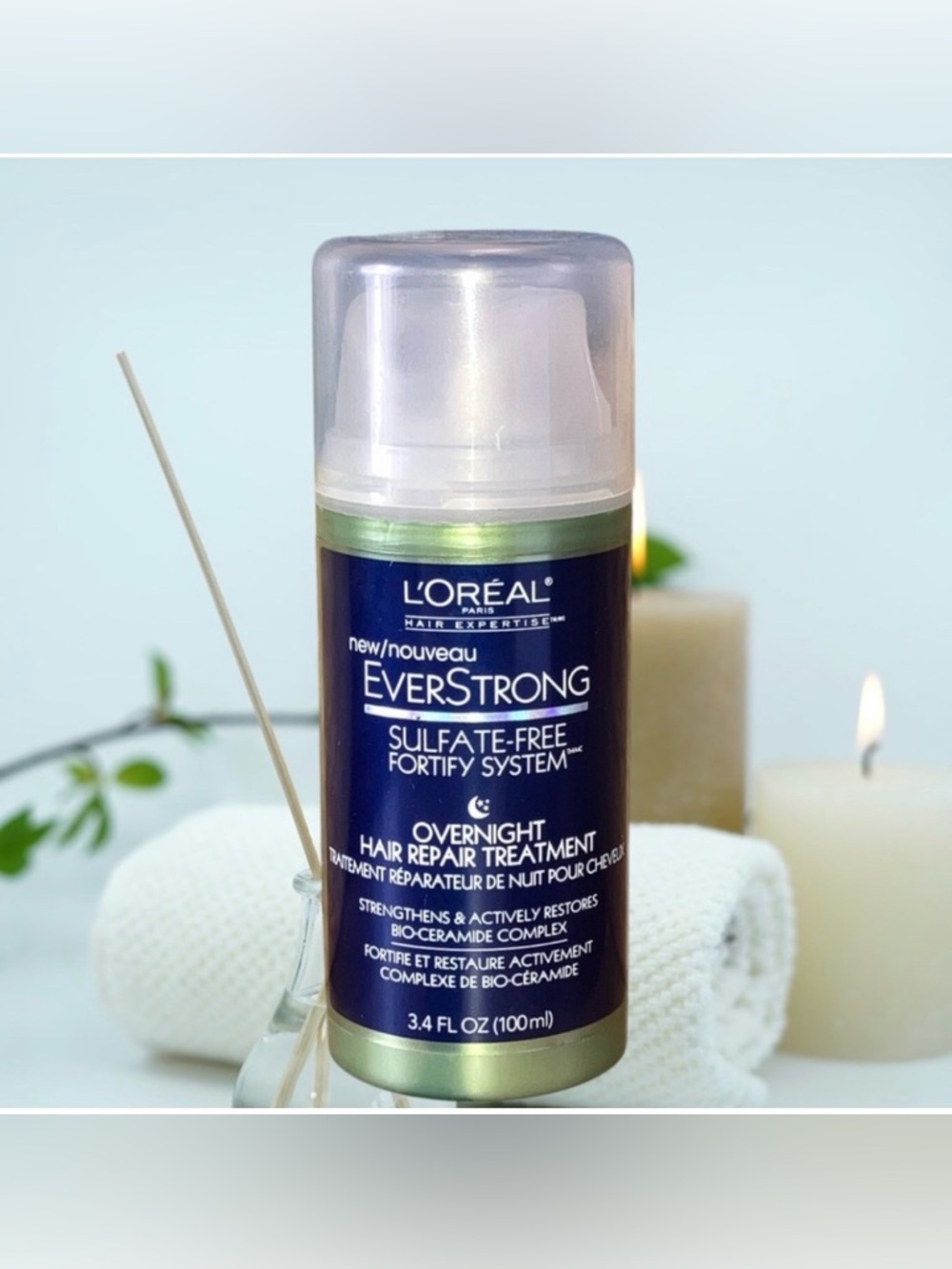 L’Oreal EverStrong Overnight Hair Repair Treatment 3.4 oz NEW Discontinued
